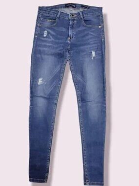 Loisa & Vidal Super Skinny Jeans Sz 5 Stretch Distressed Medium Wash